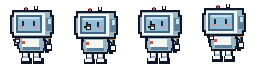 Sprite sheet espejeado del robot bebiendo café